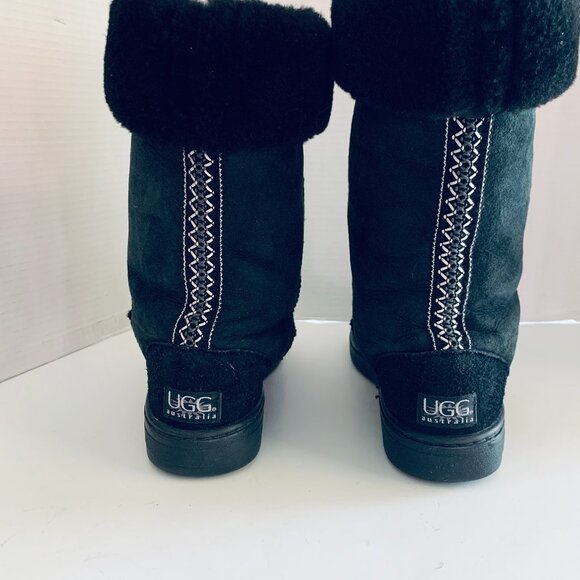 Men's Woman's UGG Australia Tall Shearling Boots Suede with Tasman Braid - Picture 4 of 15